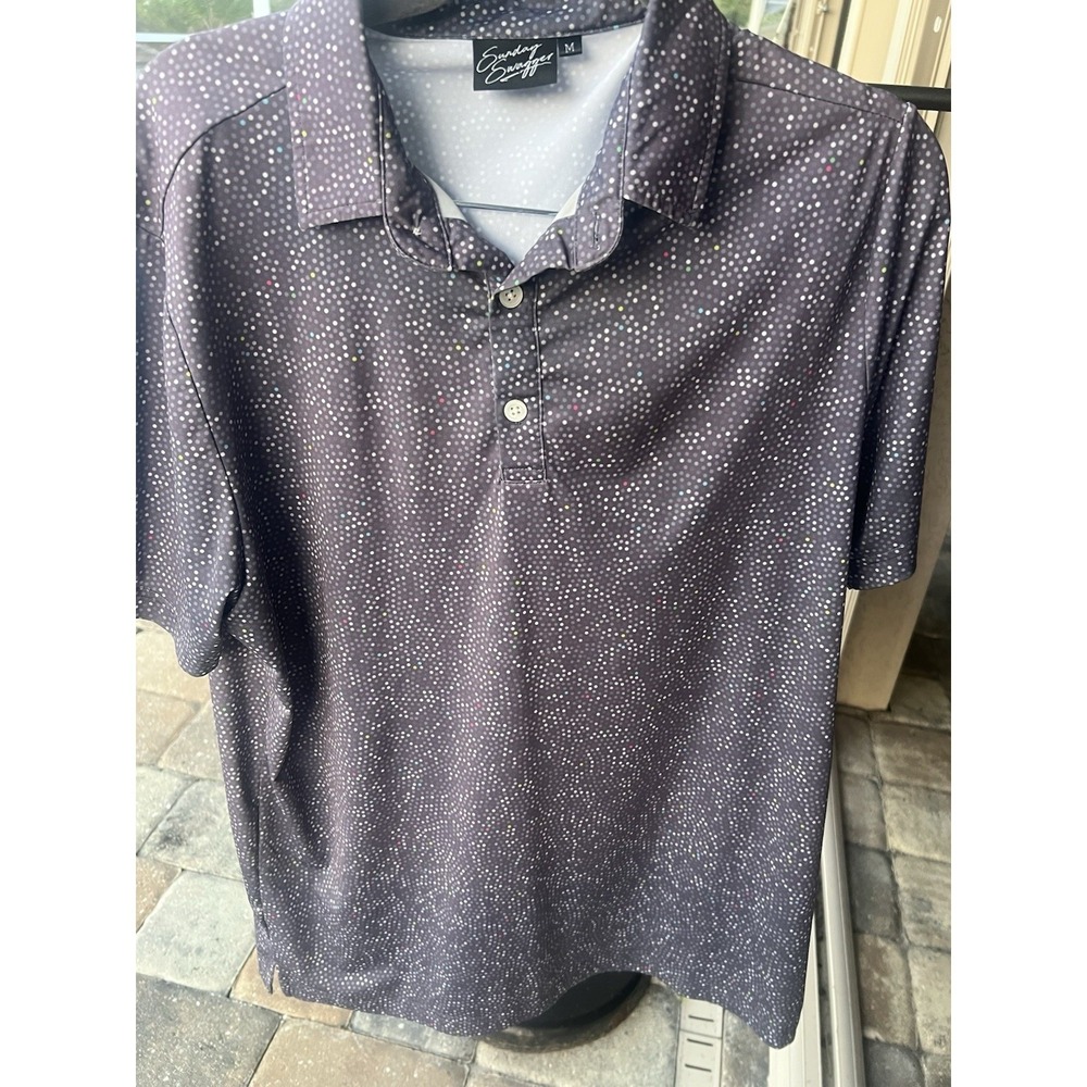Sunday Swagger On Point Golf Polo Shirt Mens M Stretch Performance UPF40